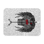 黒い翼を持つマネキン マグネット (横)