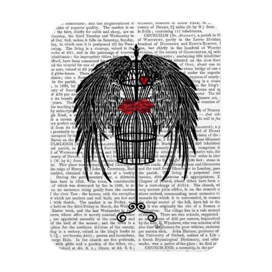 黒い翼を持つマネキン マグネット (縦)