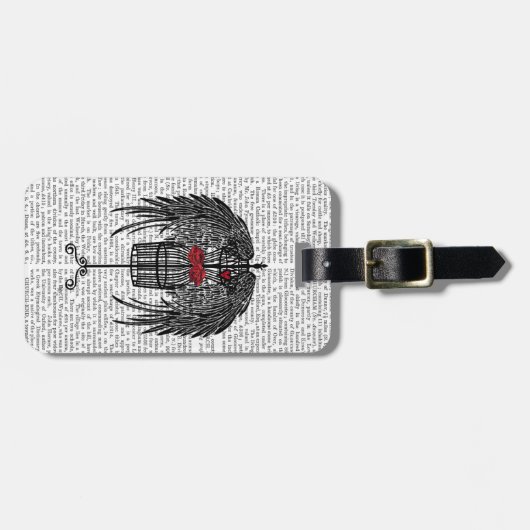 黒い翼を持つマネキン ラゲッジタグ (正面横)