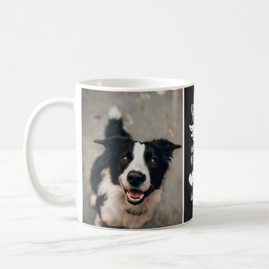 黒い翼準備ハートがペットにならない記念写真2枚 コーヒーマグカップ (左)