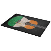 黒い老化させ、擦り切れたなアイルランドの旗のアコースティックギター カッティングボード (角)