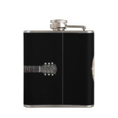 黒い老化させ、擦り切れたなマルタの旗のアコースティックギター フラスク (裏面)