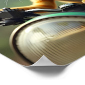 黒い耳と大きな青い目を持つ黄色い猫 ポスター (角)