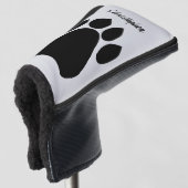 黒い肉球デザイン ゴルフヘッドカバー (3/4 正面)