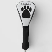 黒い肉球デザイン ゴルフヘッドカバー (正面)