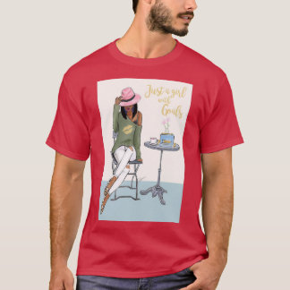 黒い肌のゴールだけの女の子 Tシャツ