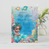 黒い肌の人魚のベビーシャワー 招待状 (スタンド正面)