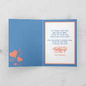 黒い肌の父と娘のハイタッチ オレンジと青 カード (内部)