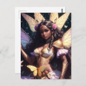 黒い肌を持つ美しい黒い女の子の妖精の女王 ポストカード (正面/裏面)