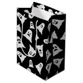 黒い背不気味景を持つ漫画幽霊 ミディアムペーパーバッグ (正面アングル)