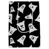 黒い背不気味景を持つ漫画幽霊 ミディアムペーパーバッグ (裏面)