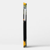 黒い背中に縫い目のない花柄のひまわり Case-Mate iPhoneケース (裏面 / 左)