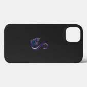 黒い背中の紫と緑の孔雀の羽 Case-Mate iPhoneケース (裏面 (横))
