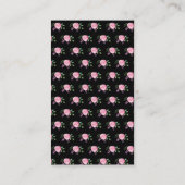 黒い背景が付いている名刺|のピンクの花 名刺 (裏面)