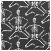 黒い背景で踊る白い骨組 ファブリック (見本)