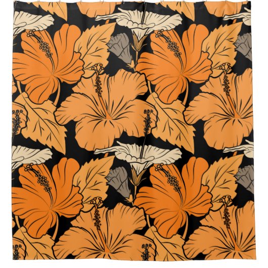 黒い背景で。のラスタ絵画ーハンド シャワーカーテン (正面)