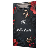 黒い背景とフローラ装飾 クリップボード (左)