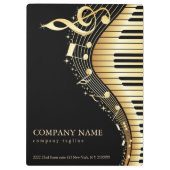 黒い背景と金ゴールドキーボード クリップボード (裏面)