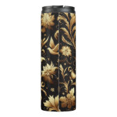 黒い背景と黄金色の葉 タンブラー (裏面)