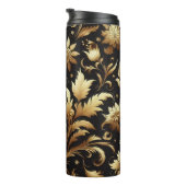 黒い背景と黄金色の葉 タンブラー (回転右)