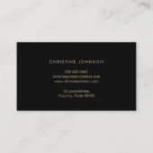 黒い背景にウミガメのロゴ 名刺 (裏面)