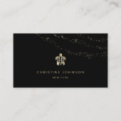 黒い背景にウミガメのロゴ 名刺 (正面)