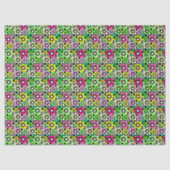 黒い背景にカラフルな切り絵の花 薄葉紙 (正面)