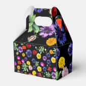 黒い背景にカラフルの夏の花 フェイバーボックス (裏面サイド)