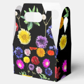 黒い背景にカラフルの夏の花 フェイバーボックス (オープン)