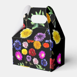 黒い背景にカラフルの夏の花 フェイバーボックス
