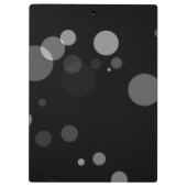 黒い背景にグレーのドット,猫,ハローゴス クリップボード (裏面)