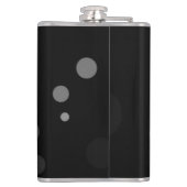 黒い背景にグレーのドット,猫,ハローゴス フラスク (裏面)