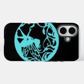 黒い背景にシアンの妖精 Case-Mate iPhoneケース (裏面 (横))