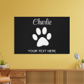 黒い背景にシルバードッグポー キャンバスプリント (インサイチュ (リビング))