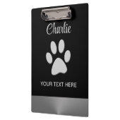 黒い背景にシルバードッグポー クリップボード (左)