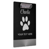 黒い背景にシルバードッグポー クリップボード (右)