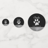 黒い背景にシルバードッグポー コンフェッティ (裏面)