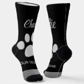 黒い背景にシルバードッグポー ソックス (傾斜あり)