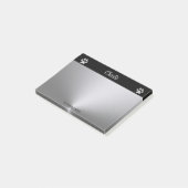 黒い背景にシルバードッグポー ポストイット (アングル)