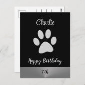 黒い背景にシルバードッグポー ポストカード (正面/裏面)