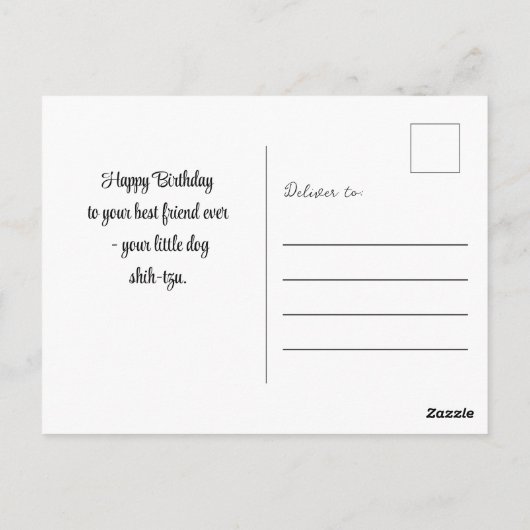 黒い背景にシルバードッグポー ポストカード (裏面)