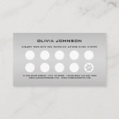 黒い背景にシルバードッグポー ロイヤリティカード (裏面)