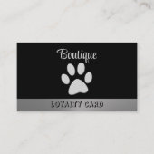 黒い背景にシルバードッグポー ロイヤリティカード (正面)