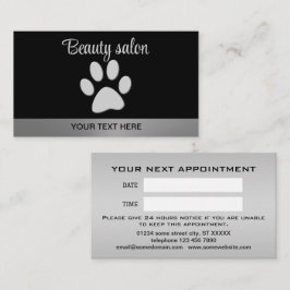 黒い背景にシルバードッグポー 予約カード