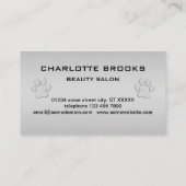 黒い背景にシルバードッグポー 予約カード (裏面)