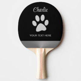 黒い背景にシルバードッグポー 卓球ラケット