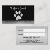 黒い背景にシルバードッグポー 紹介カード (正面/裏面)