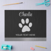 黒い背景にシルバードッグポー 薄葉紙 (クラフト)