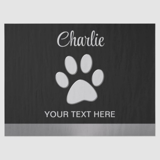 黒い背景にシルバードッグポー 薄葉紙 (正面)