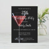 黒い背景にチェリーのついたコスモポリタン 招待状 (スタンド正面)